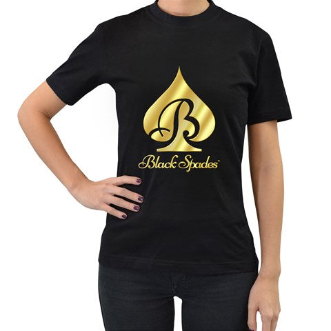 Black Spades Golden Graphic Logo Tee - Women