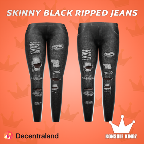 Skinny Black Ripped Jeans (KKZ) - Decentraland